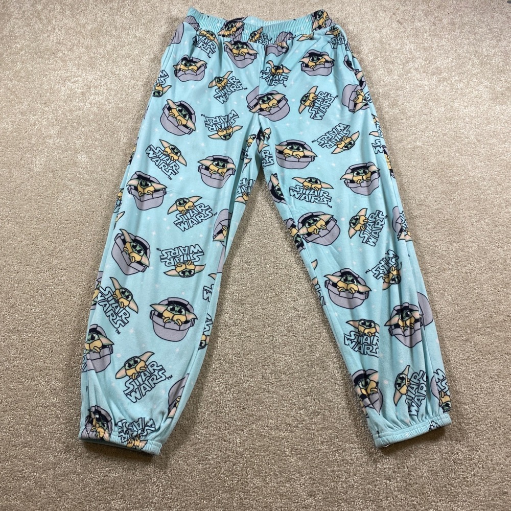 Star Wars Pajama Pants Womens XS Blue Grogu Baby Yoda Fleece Joggers LZ43920SD